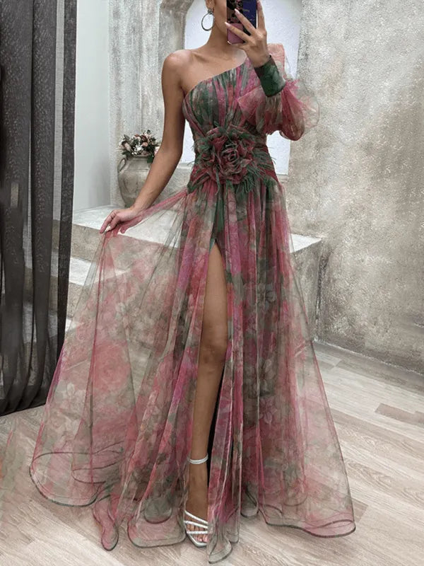 Mesh One Shoulder Dress - Jessiz Boutique