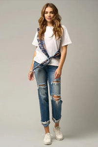 Mid-Rise Boyfriend Jeans - Jessiz Boutique