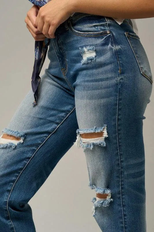 Mid-Rise Boyfriend Jeans - Jessiz Boutique