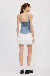 Mini Corset Denim Dress - Jessiz Boutique