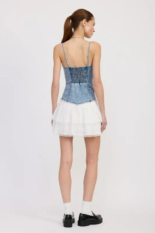 Mini Corset Denim Dress - Jessiz Boutique