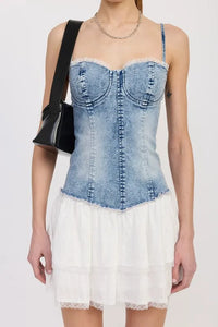 Mini Corset Denim Dress - Jessiz Boutique