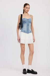 Mini Corset Denim Dress - Jessiz Boutique