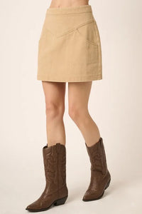 Mittoshop Zipper Back Twill Mini Skirt - Jessiz Boutique
