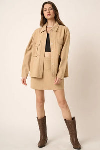 Mittoshop Zipper Back Twill Mini Skirt - Jessiz Boutique