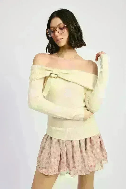 Mixed Media Off Shoulder Mini Dress - Jessiz Boutique
