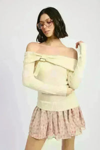 Mixed Media Off Shoulder Mini Dress - Jessiz Boutique
