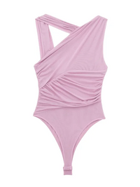 New Asymmetric Pleated Tulle Bodysuit - Jessiz Boutique