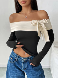 One-Shoulder Bow Knot Top - Jessiz Boutique