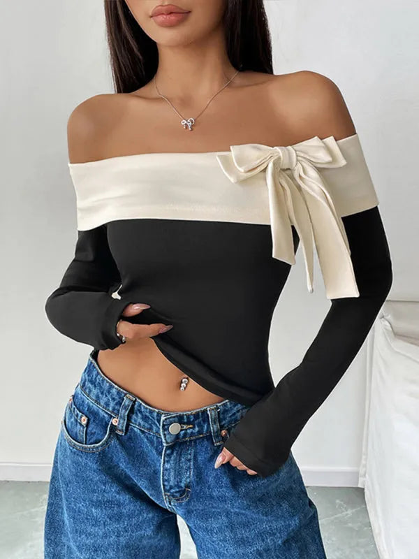 One-Shoulder Bow Knot Top - Jessiz Boutique