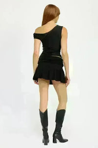 One Shoulder Slanted Top - Jessiz Boutique