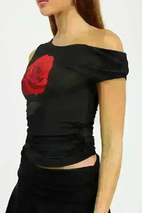 One Shoulder Slanted Top - Jessiz Boutique