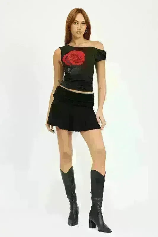 One Shoulder Slanted Top - Jessiz Boutique