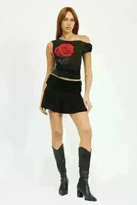 One Shoulder Slanted Top - Jessiz Boutique