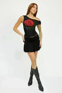 One Shoulder Slanted Top - Jessiz Boutique