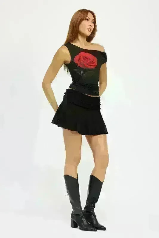 One Shoulder Slanted Top - Jessiz Boutique