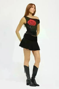 One Shoulder Slanted Top - Jessiz Boutique