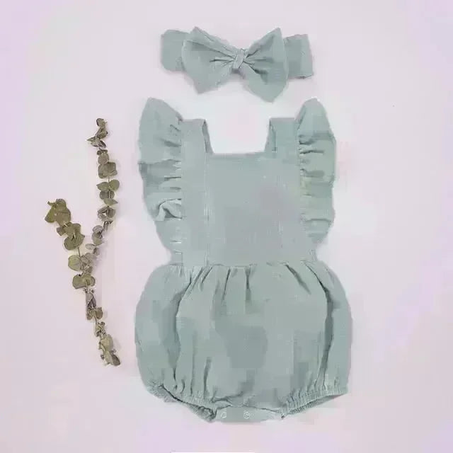Organic Cotton Summer Baby Girl Playsuit - Jessiz Boutique