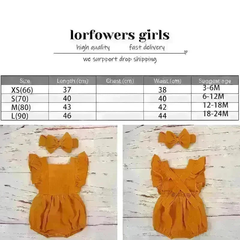 Organic Cotton Summer Baby Girl Playsuit - Jessiz Boutique
