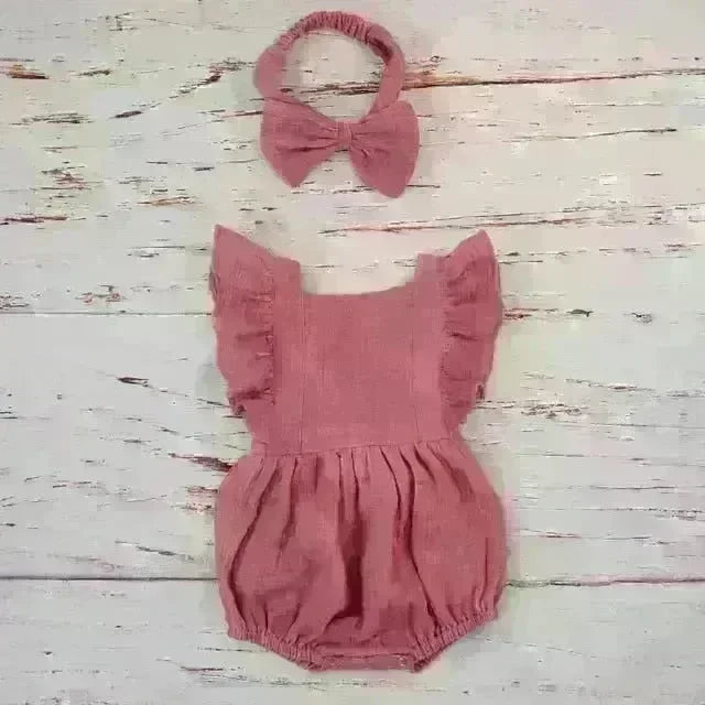 Organic Cotton Summer Baby Girl Playsuit - Jessiz Boutique
