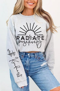Radiate Positivity Graphic Fleece Sweatshirts - Jessiz Boutique