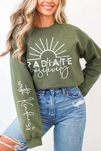 Radiate Positivity Graphic Fleece Sweatshirts - Jessiz Boutique