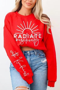 Radiate Positivity Graphic Fleece Sweatshirts - Jessiz Boutique