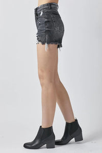 RISEN Full Size High Rise Distressed Denim Shorts - Jessiz Boutique