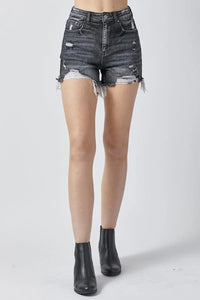 RISEN Full Size High Rise Distressed Denim Shorts - Jessiz Boutique