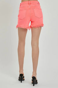 RISEN Raw Hem Asymmetrical Waist Denim Shorts - Jessiz Boutique