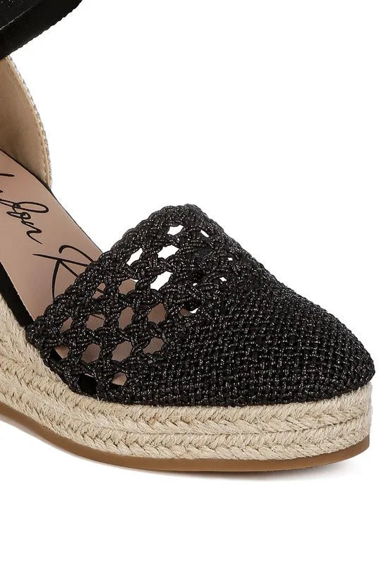 Sea Breeze Woven Lace-Up Espadrille Wedges - Jessiz Boutique