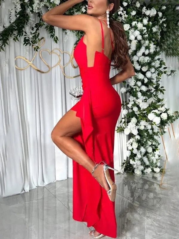 Shoulder Slit Party Dress - Jessiz Boutique