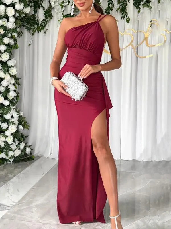 Shoulder Slit Party Dress - Jessiz Boutique
