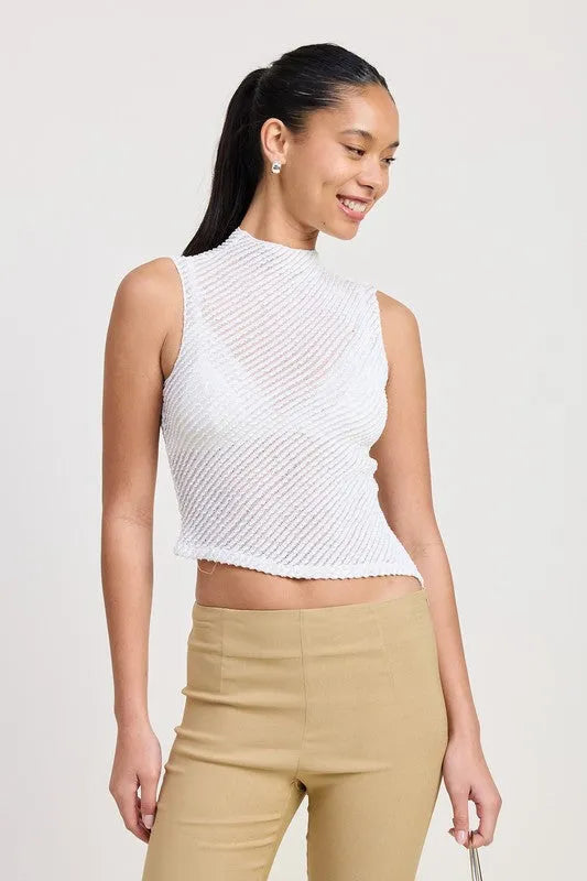 Sleeveless Asymmetrical High Neck Top - Jessiz Boutique