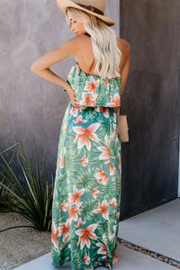 Slit Tropical Sleeveless Tubetop Dress - Jessiz Boutique
