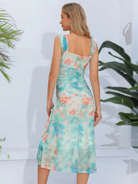 Square Neck Wide Strap Midi Dress - Jessiz Boutique