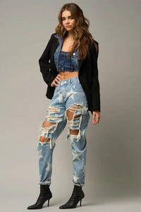 Star Print Slouch Jeans - Jessiz Boutique