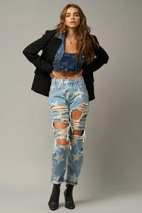 Star Print Slouch Jeans - Jessiz Boutique