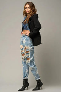 Star Print Slouch Jeans - Jessiz Boutique
