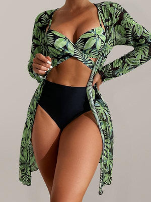 Tropical Bikini Three-Piece Set - Jessiz Boutique Tropical Bikini Three-Piece Set - Jessiz Boutique