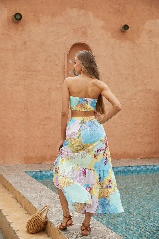 Tropical Two Piece Long Skirt Set - Jessiz Boutique