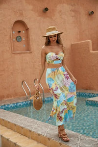 Tropical Two Piece Long Skirt Set - Jessiz Boutique