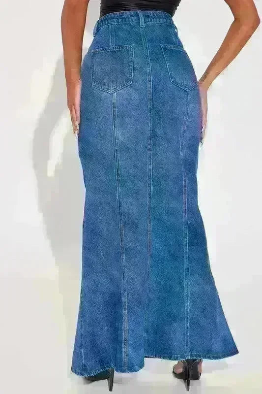 Women Fashion Denim Maxi Skirt - Jessiz Boutique