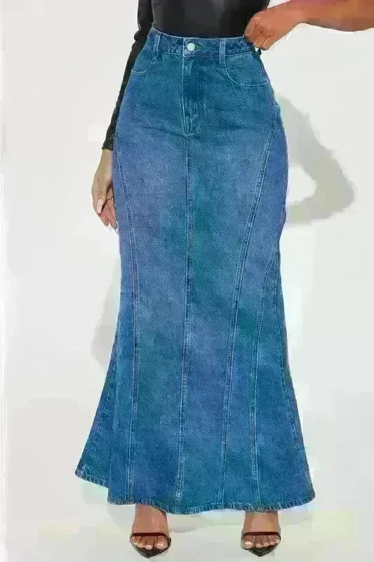 Women Fashion Denim Maxi Skirt - Jessiz Boutique