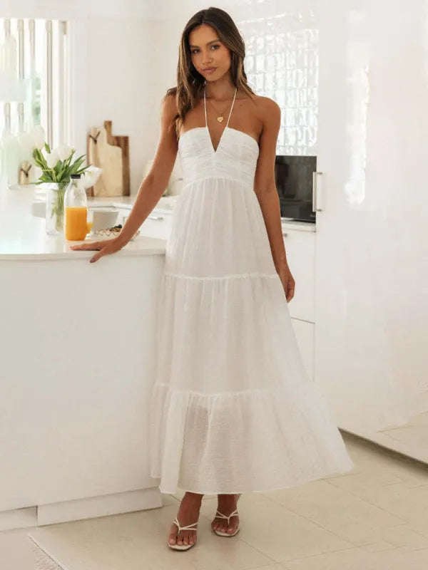 Women's Bohemian V-neck Long Dress - Jessiz Boutique