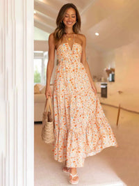 Women's Bohemian V-neck Long Dress - Jessiz Boutique