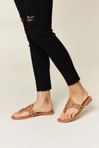 Forever Link Cutout PU Leather Open Toe Sandals - Jessiz Boutique