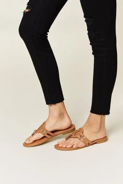 Forever Link Cutout PU Leather Open Toe Sandals - Jessiz Boutique