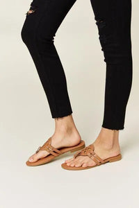 Forever Link Cutout PU Leather Open Toe Sandals - Jessiz Boutique