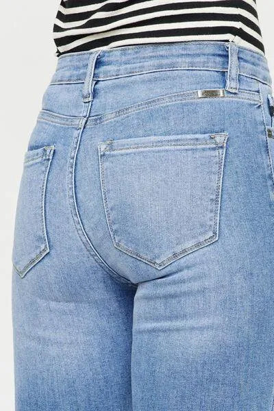 Kancan Distressed Cat's Whiskers Button Fly Jeans - Jessiz Boutique